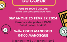 Loto des restos du coeur dimanche 25 février 2024 dans la salle Osco Manosco