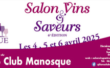 Le Lions Club de Manosque organise le 6e SALON VINS ET SAVEURS les 4, 5 et 6 avril 2025