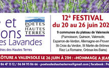 FESTIVAL POESIE ET CHANSONS  AU PAYS DES LAVANDES,  12è EDITION, du 20 au 26 juin 2026