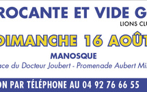 LIONS CLUB DE MANOSQUE, PASSATION DE POUVOIR  ET BROCANTE DU 15 AOÛT